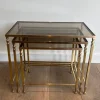 Pamono Neoclassical Brass Nesting Tables by Maison Ramsay, Set of 3 Outlet