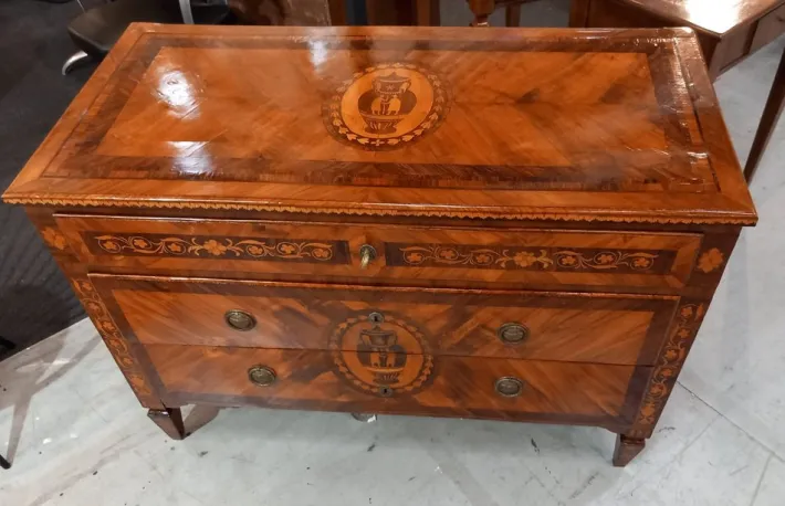 Pamono Neoclassical Chest of Drawers with Inlay Outlet