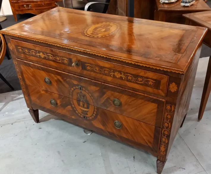 Pamono Neoclassical Chest of Drawers with Inlay Outlet