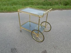 Pamono Neoclassical French Brass Serving Trolley, 1960s Best