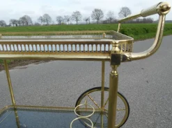 Pamono Neoclassical French Brass Serving Trolley, 1960s Best