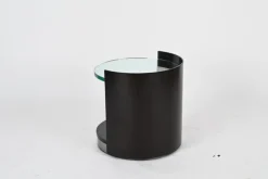 Pamono Nightstand or Side Table in Lacquered Wood and Crystal by G. Moscatelli, Italy, 1970s Best