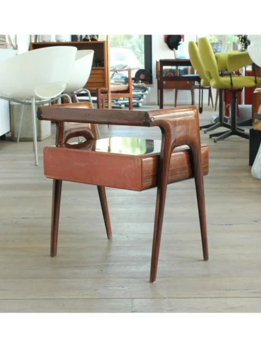 Pamono Nightstand with Drawer, Italy, 1950s New