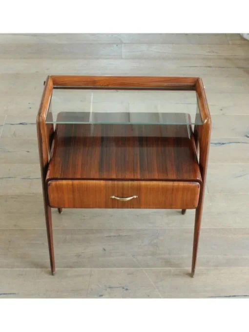 Pamono Nightstand with Drawer, Italy, 1950s New