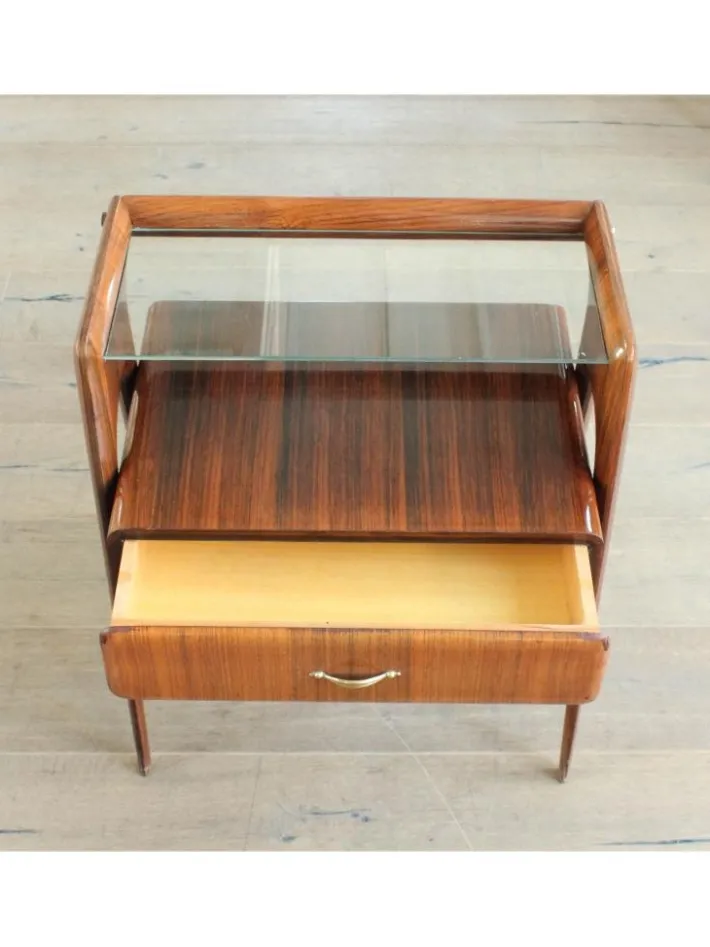 Pamono Nightstand with Drawer, Italy, 1950s New