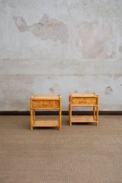 Pamono Nightstands in Pressed Bamboo, 1970s, Set of 2 Hot