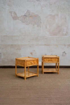 Pamono Nightstands in Pressed Bamboo, 1970s, Set of 2 Hot