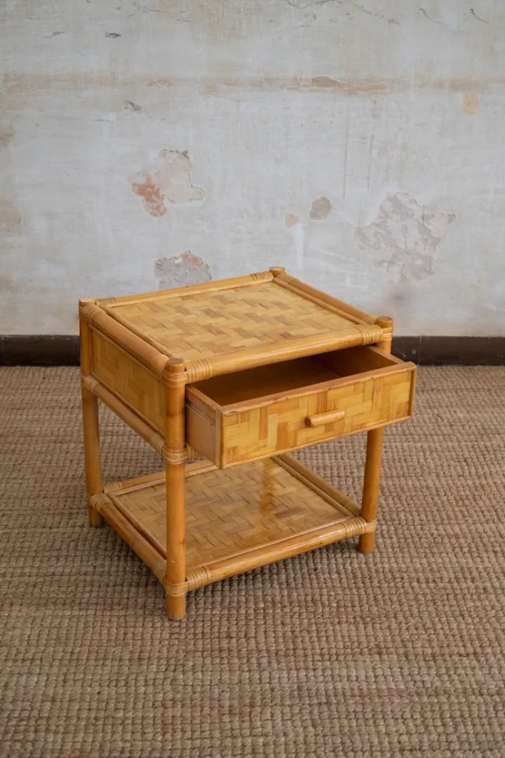 Pamono Nightstands in Pressed Bamboo, 1970s, Set of 2 Hot