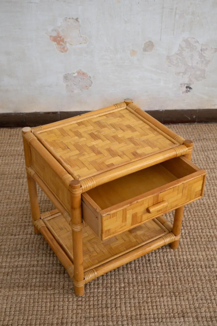 Pamono Nightstands in Pressed Bamboo, 1970s, Set of 2 Hot