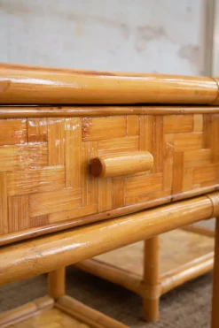Pamono Nightstands in Pressed Bamboo, 1970s, Set of 2 Hot