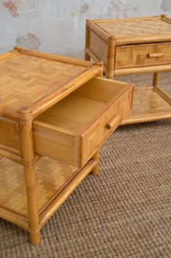 Pamono Nightstands in Pressed Bamboo, 1970s, Set of 2 Hot
