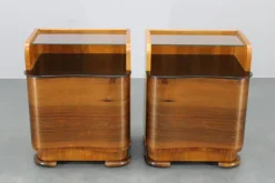 Pamono Nightstands in Walnut Finish, Czechoslovakia, 1940s, Set of 2 Clearance