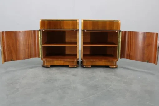 Pamono Nightstands in Walnut Finish, Czechoslovakia, 1940s, Set of 2 Clearance