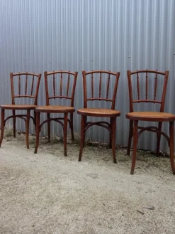 Pamono No. 66 Bistro Dining Chairs from Thonet, Vienna, Austria, 1910s, Set of 4