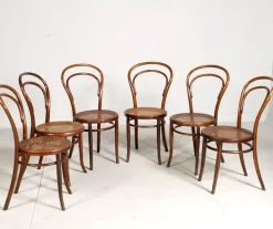 Pamono No. 14 Chairs by Michael Thonet for Thonet, 1960s, Set of 6 New