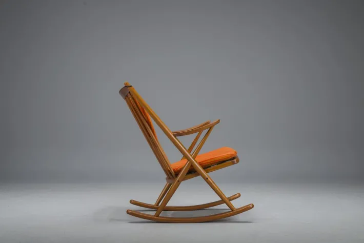 Pamono No. 182 Teak Rocking Chair by Frank Reenskaug for Bramin, 1960s Clearance