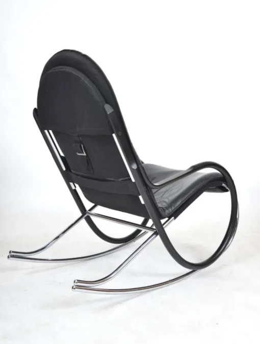 Pamono Nonna Rocking Chair in Chrome & Leather by Paul Tuttle for Strässle International, Switzerland, 1972 Online