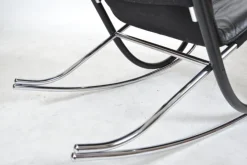 Pamono Nonna Rocking Chair in Chrome & Leather by Paul Tuttle for Strässle International, Switzerland, 1972 Online