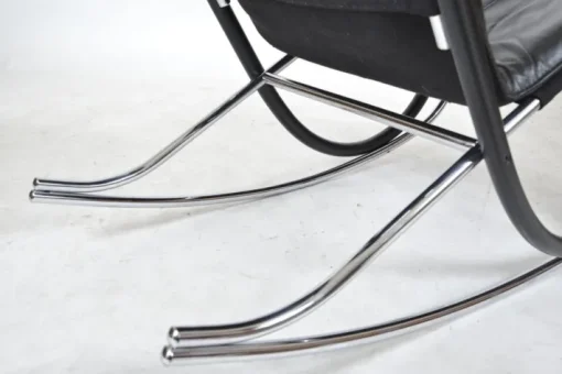 Pamono Nonna Rocking Chair in Chrome & Leather by Paul Tuttle for Strässle International, Switzerland, 1972 Online
