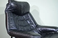 Pamono Norwegian Leather Swivel Chair from Skoghaug, 1960s Hot