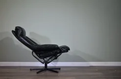 Pamono Norwegian Leather Swivel Chair from Skoghaug, 1960s Hot