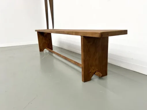 Pamono Oak Bench, France, 1950s Outlet