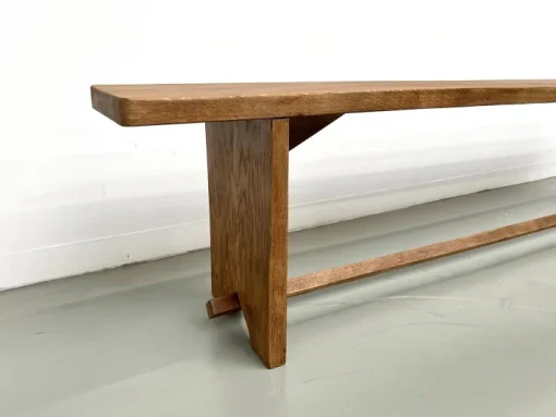 Pamono Oak Bench, France, 1950s Outlet