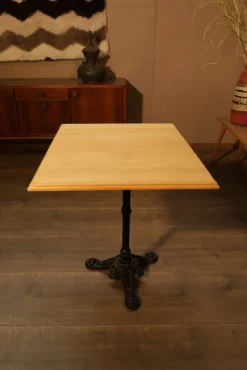 Pamono Oak Bistro Table with Cast Iron Base Hot