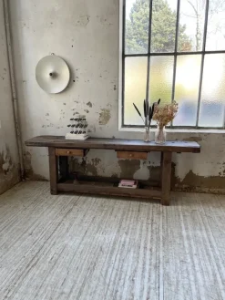 Pamono Oak Console Workbench, 1950s Hot