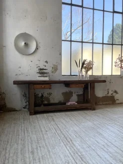 Pamono Oak Console Workbench, 1950s Hot