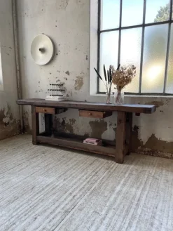 Pamono Oak Console Workbench, 1950s Hot