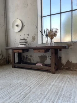 Pamono Oak Console Workbench, 1950s Hot