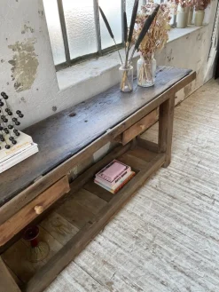 Pamono Oak Console Workbench, 1950s Hot