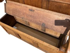 Pamono Oak Storage Bench, 19th Century
