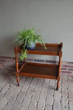 Pamono Oak Wooden Tea Trolley New