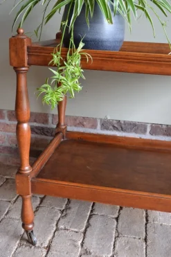 Pamono Oak Wooden Tea Trolley New