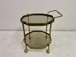 Pamono Octagonal Brass Drinks Trolley, 1980s New