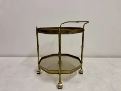 Pamono Octagonal Brass Drinks Trolley, 1980s New