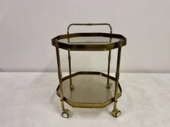 Pamono Octagonal Brass Drinks Trolley, 1980s New