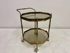 Pamono Octagonal Brass Drinks Trolley, 1980s New