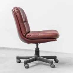 Pamono Office Chair in Burgundy Leather, 1970s Discount