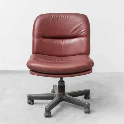 Pamono Office Chair in Burgundy Leather, 1970s Discount