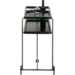 Pamono Ok! Black Cocktail Serving Bar Trolley in Chromed Finish from BD Barcelona Discount