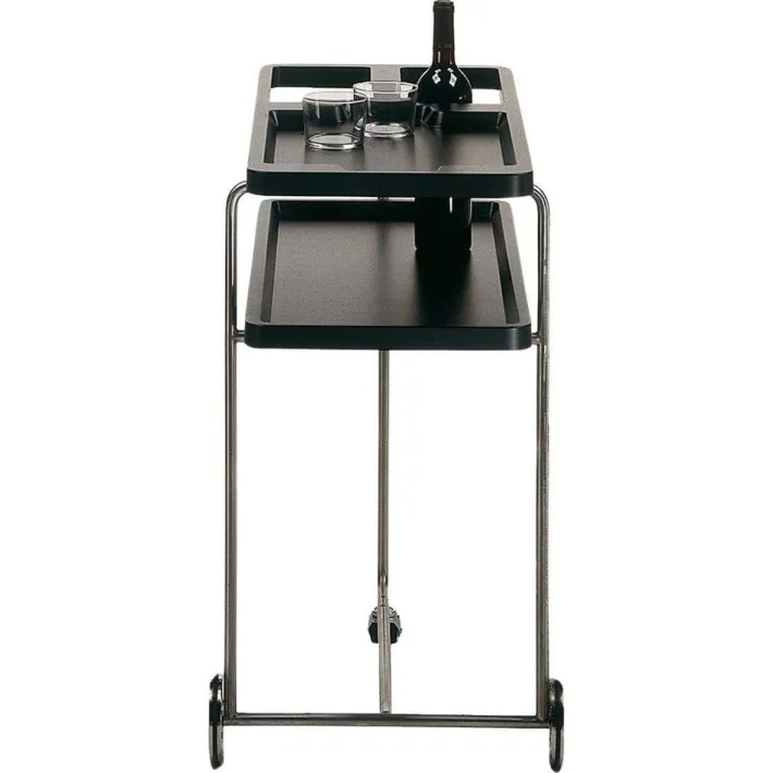 Pamono Ok! Black Cocktail Serving Bar Trolley in Chromed Finish from BD Barcelona Discount