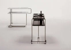 Pamono Ok! Black Cocktail Serving Bar Trolley in Chromed Finish from BD Barcelona Discount