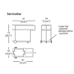 Pamono Ok! Black Cocktail Serving Bar Trolley in Chromed Finish from BD Barcelona Discount