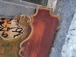 Pamono Olot Bedhead in Wood Hot