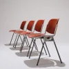 Pamono Orange DSC 106 Stackable Chairs by Giancarlo Piretti for Castelli, 1970s, Set of 4 Best