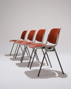 Pamono Orange DSC 106 Stackable Chairs by Giancarlo Piretti for Castelli, 1970s, Set of 4 Best