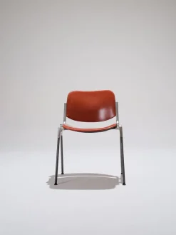 Pamono Orange DSC 106 Stackable Chairs by Giancarlo Piretti for Castelli, 1970s, Set of 4 Best